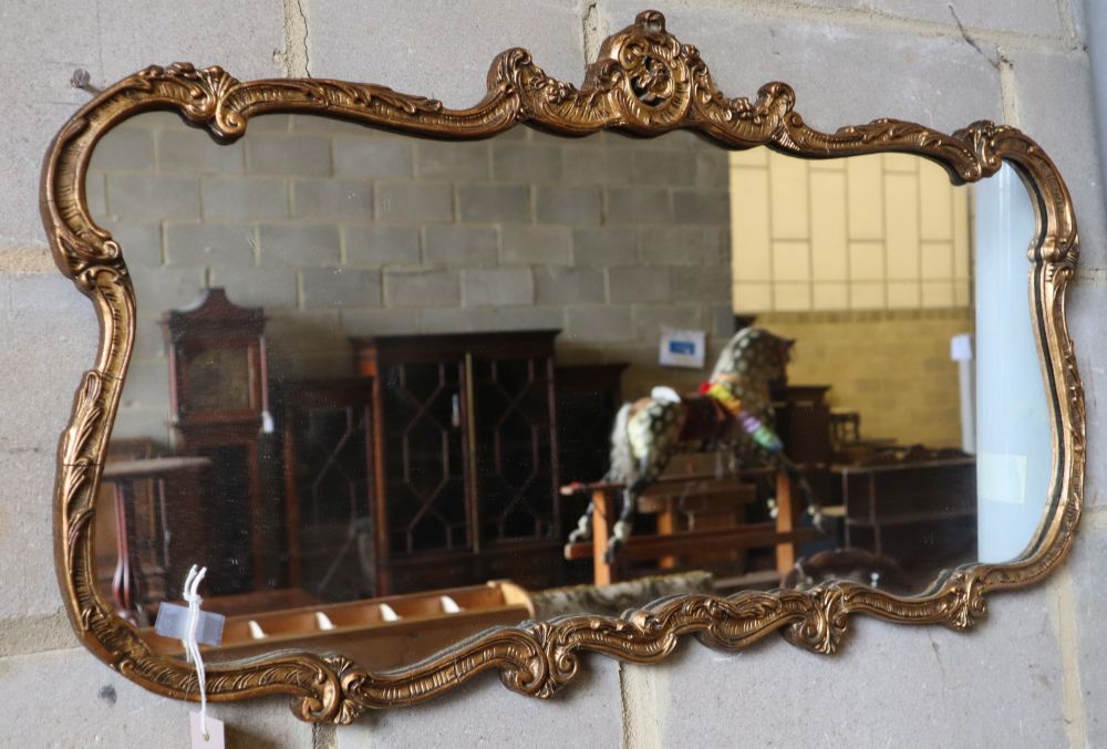 A gilt frame wall mirror, width 88cm